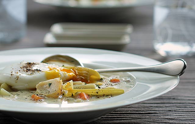 Celery, Smoked Haddock and Sweetcorn Chowder