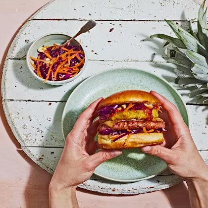 Moving Mountains Pineapple Sausage Burger