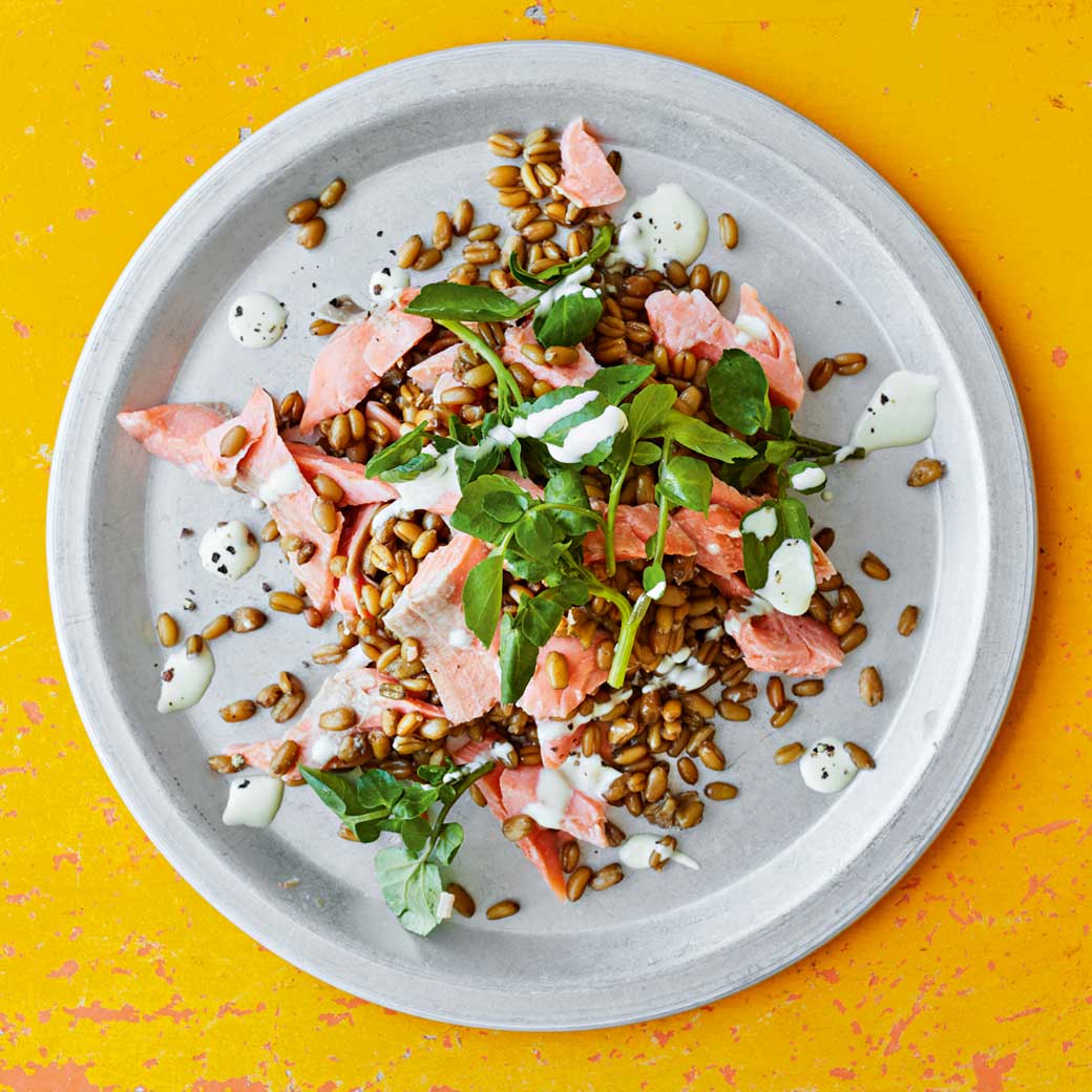 Smoked Trout, Watercress and Freekeh Salad