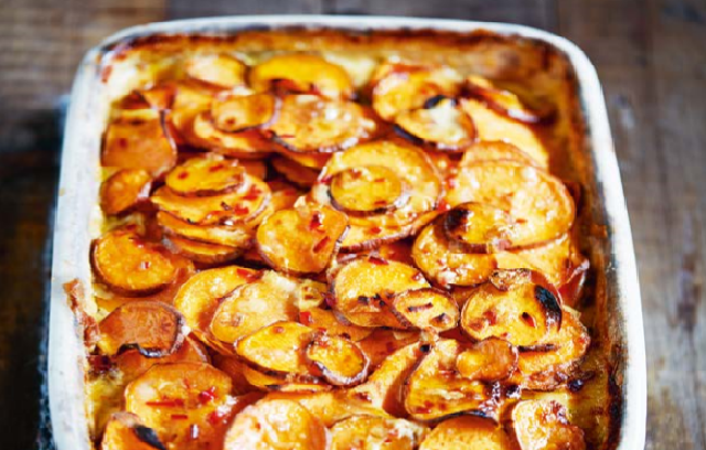 Peanut Sweet Potato Gratin