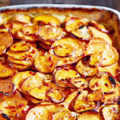 Peanut Sweet Potato Gratin
