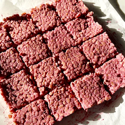 4 Ingredient Strawberry Yoghurt Rice Pop Squares