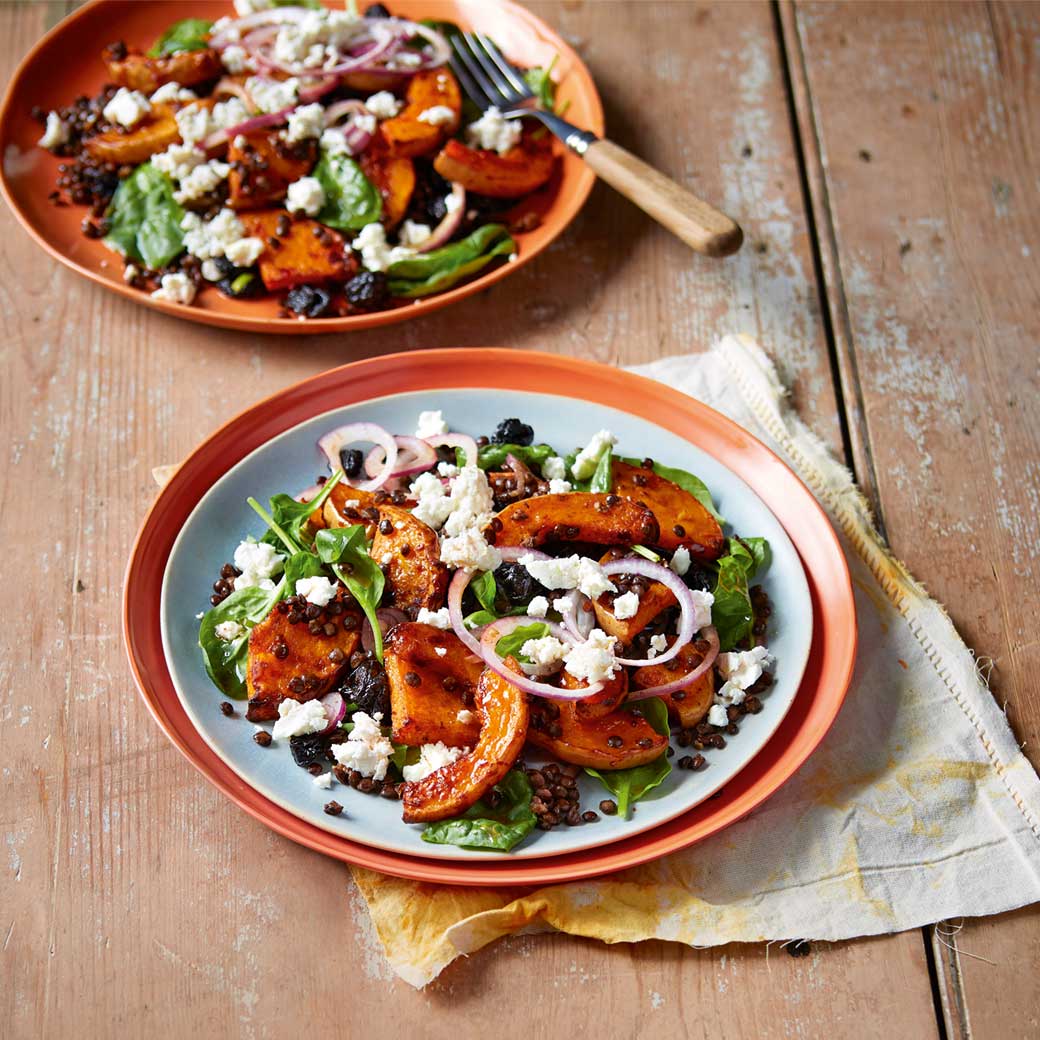 Roasted Squash, Lentil and Feta Salad