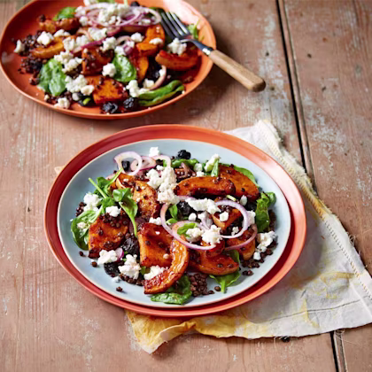 Roasted Squash, Lentil and Feta Salad