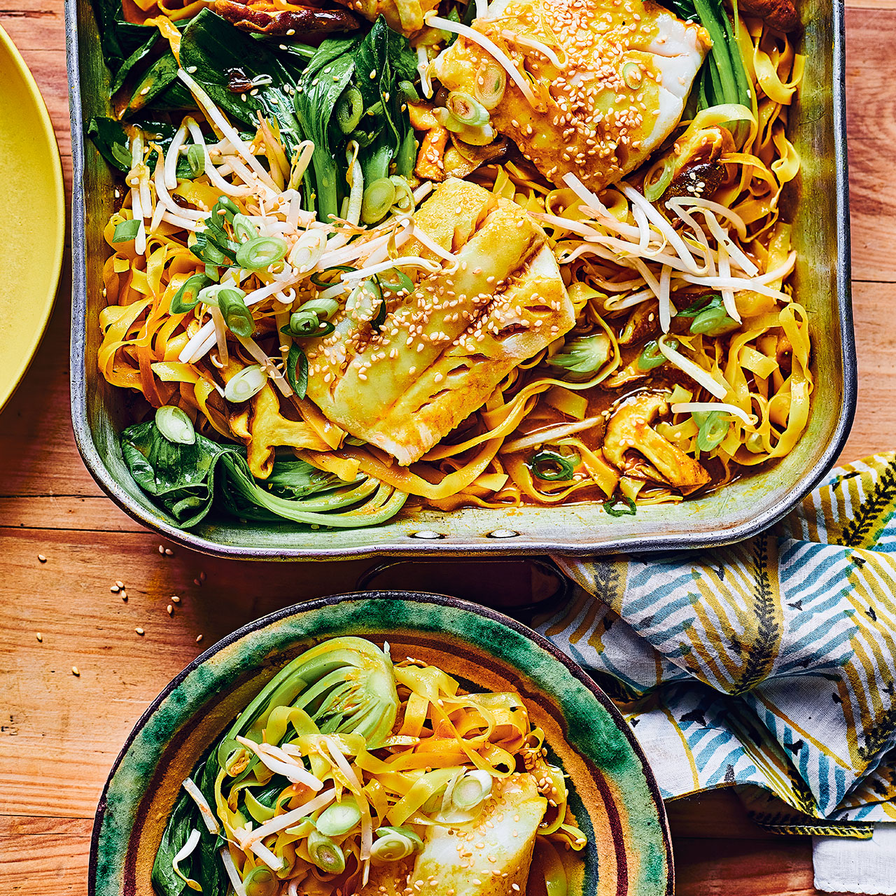 Curried Miso Cod Traybake