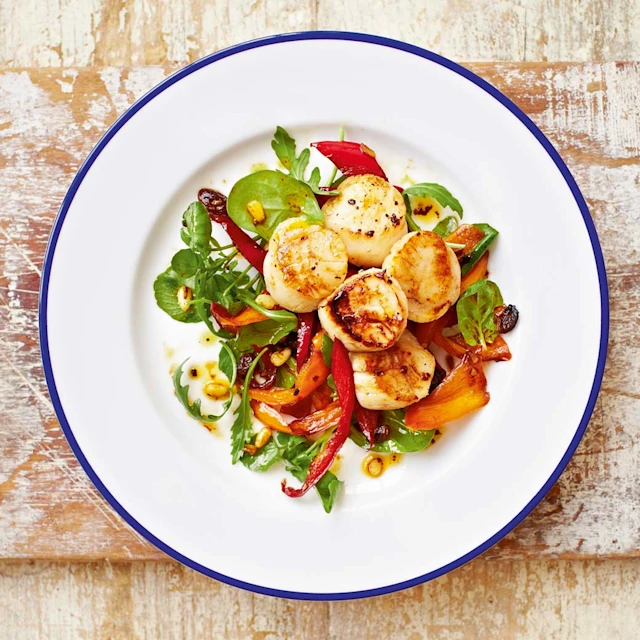 Seared Scallops with Sicilian-style Sweet Peppers