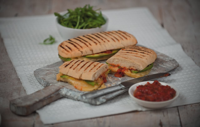 Toasted Cheese and Avocado Panini