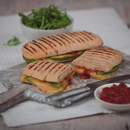 Toasted Cheese and Avocado Panini
