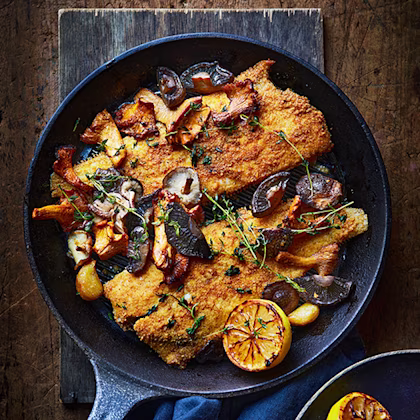 Southern-Fried Dover Sole with Wild Mushrooms