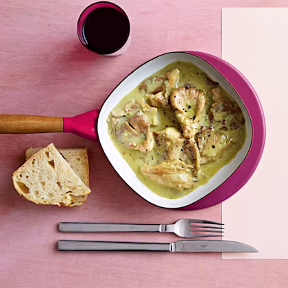 Oyster Mushrooms with Blue Cheese Sauce