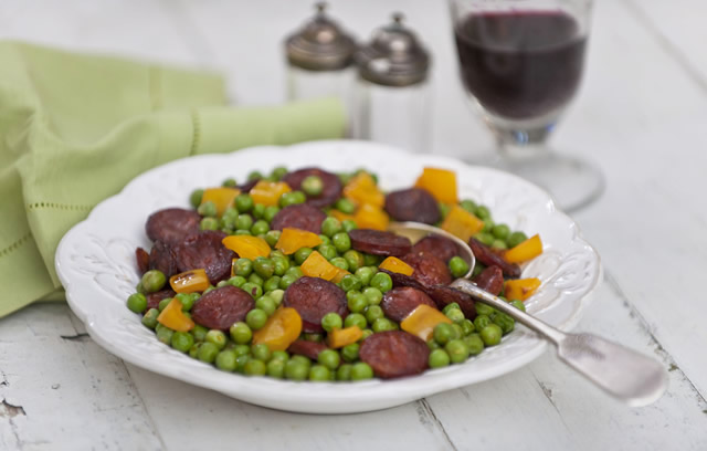 Chorizo Peas