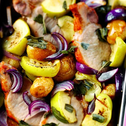 Pork and Bramley Bake