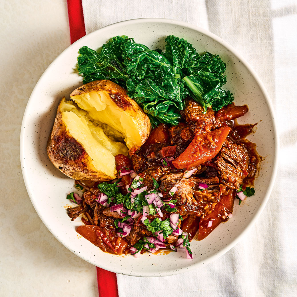 Braised Chilli Brisket with Coriander Salsa