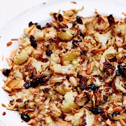 Cauliflower Korma with Blackened Raisins