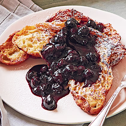 Croissant French Toast with Blueberry Compote