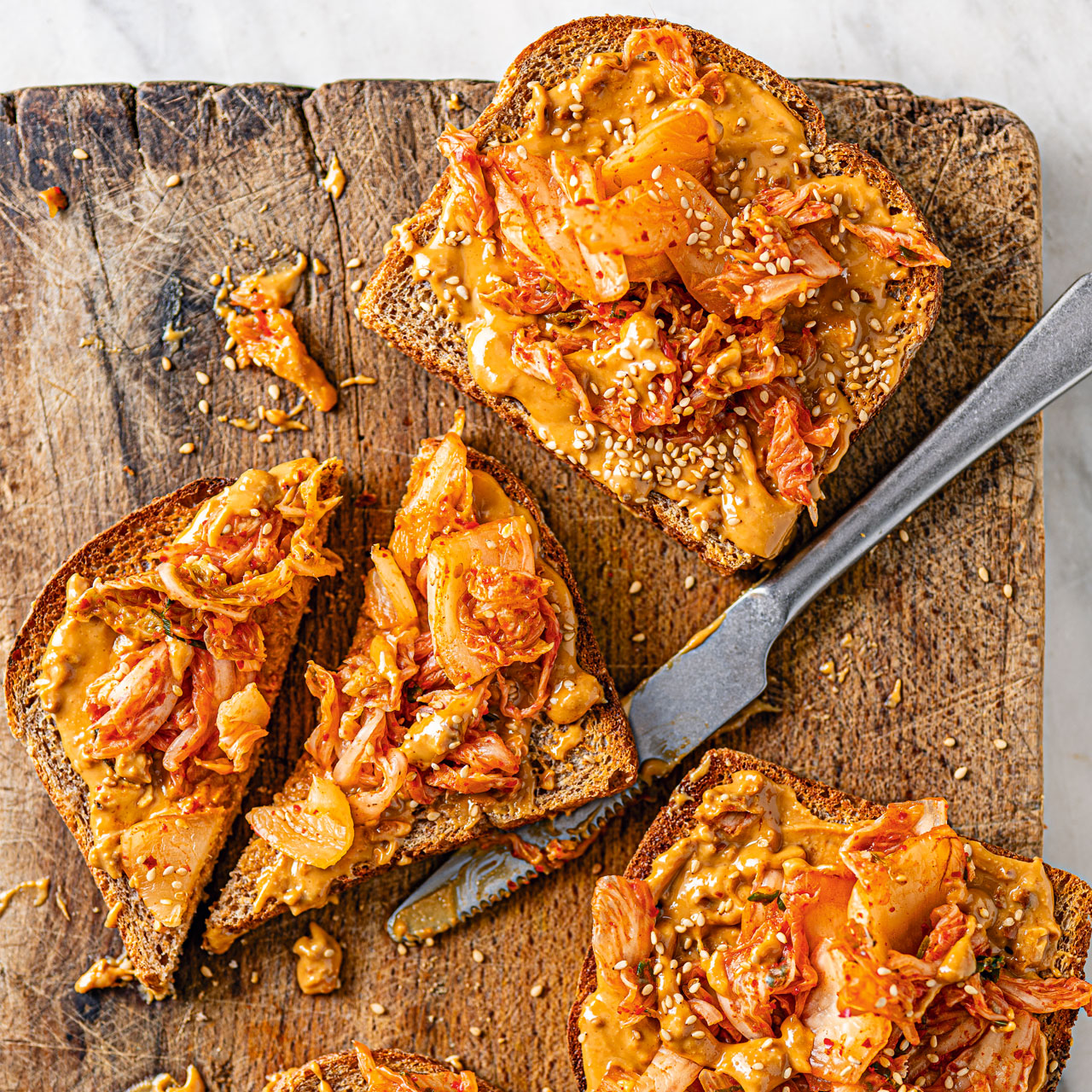 Kimchi and Peanut Butter Toast