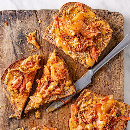 Kimchi and Peanut Butter Toast