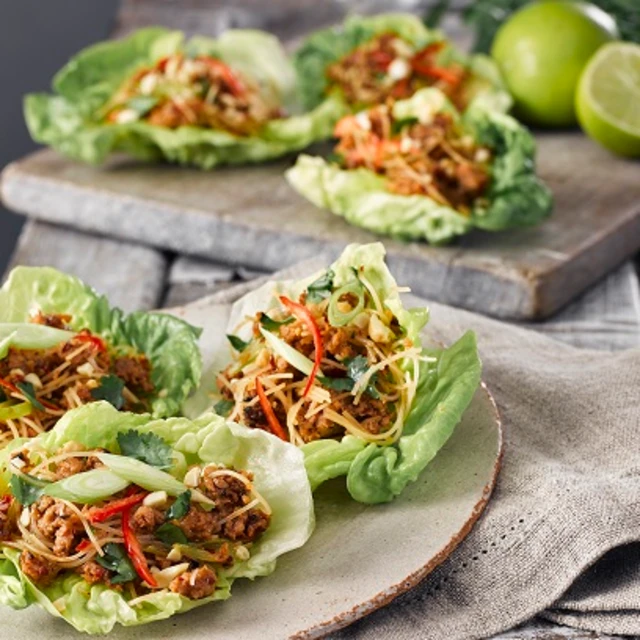 Thai Sausage Lettuce Cups