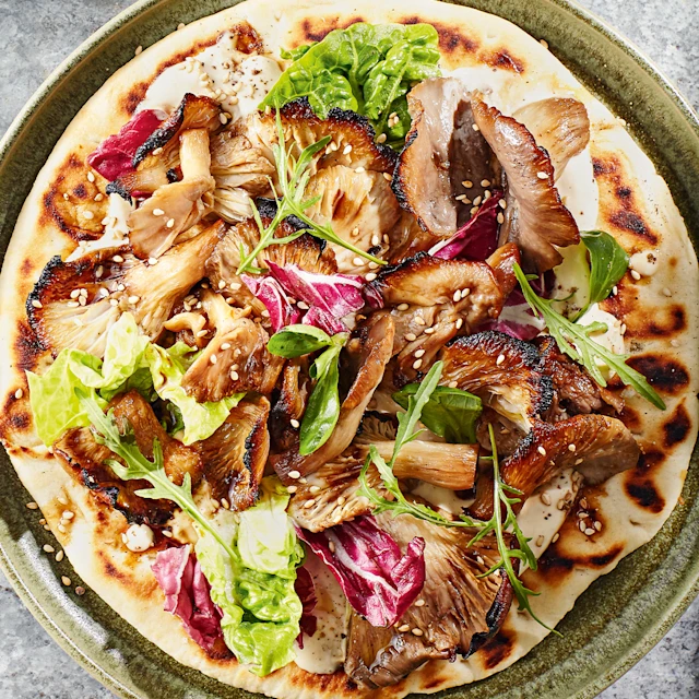 Barbecued Soy-butter Mushroom Kebabs