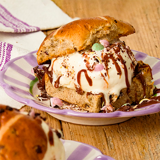 Hot Cross Bun Ice Cream Sandwich