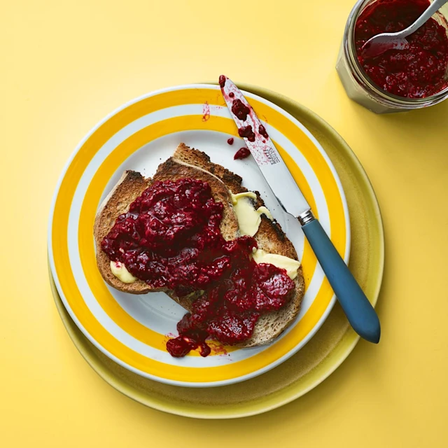 Overnight chia jam on seeded toast