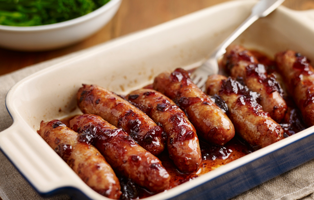 Sticky Onion Marmalade Sausages