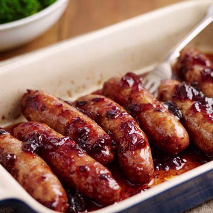 Sticky Onion Marmalade Sausages
