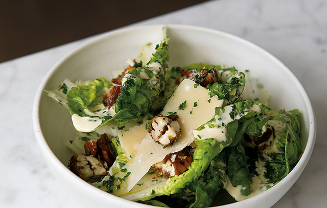 Little Gem Salad with Candied Walnuts & Caesar Dressing