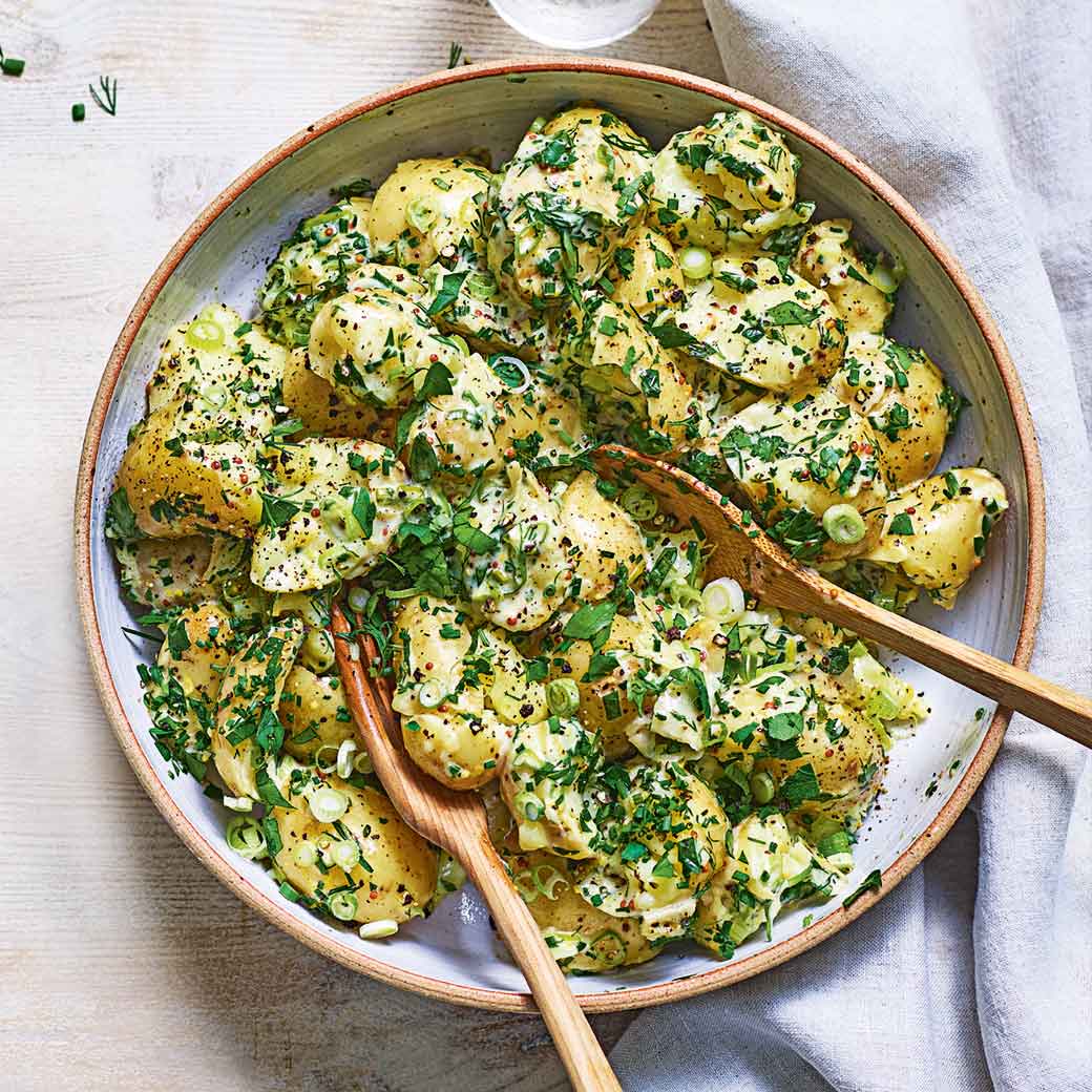 Herby Crushed New Potato Salad