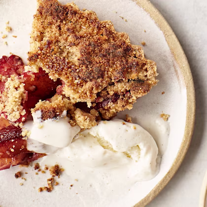 Plum and Cardamom Crumble Tart