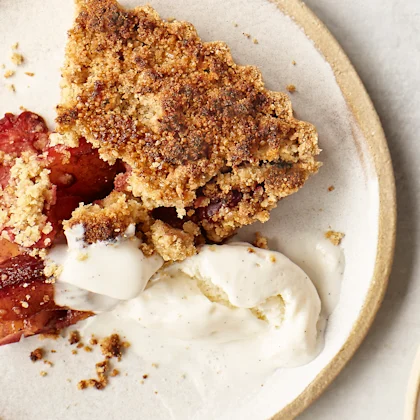 Plum and Cardamom Crumble Tart