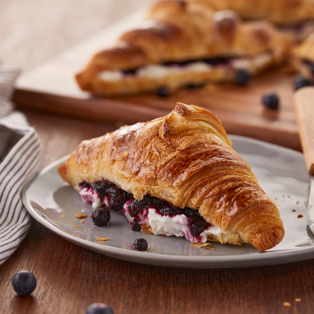 Croissants with Wild Blueberries and Lime Cream Cheese