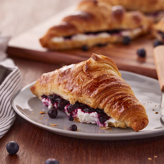 Croissants with Wild Blueberries and Lime Cream Cheese