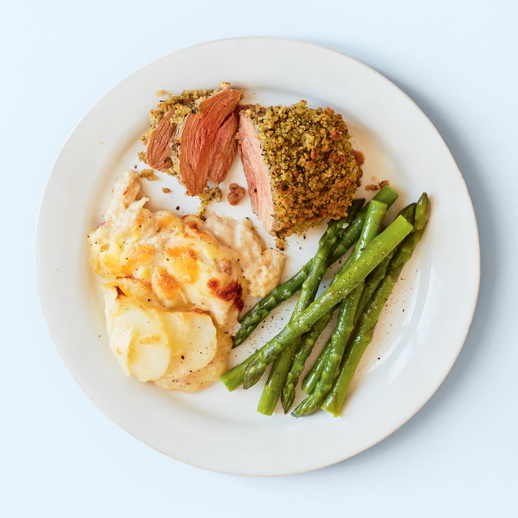 Lamb Rump With Dauphinoise Potatoes And Asparagus
