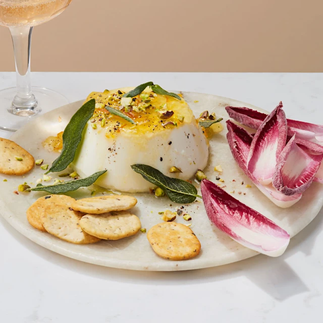 Baked Ricotta with Marmalade Glaze and Crispy Sage