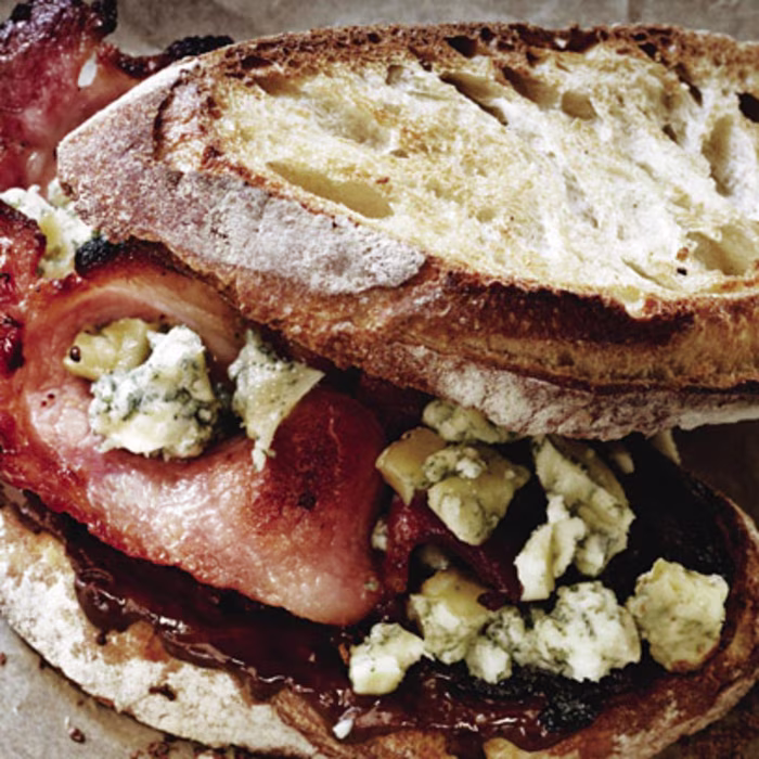 Cured Bacon, Stilton and Chocolate Sandwich