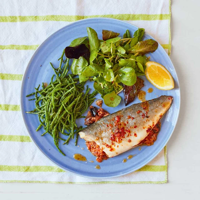 Mediterranean Sea Bass With Samphire And Watercress