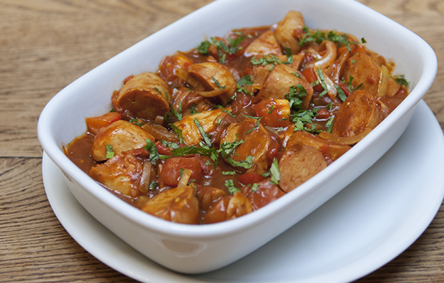 Veggie Bangers in Onion Gravy