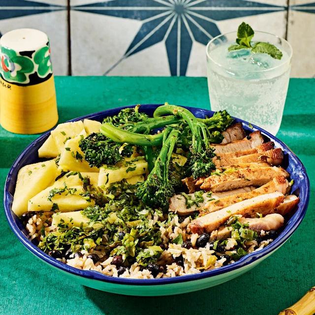 Grilled Pork and Pineapple Taco Bowls