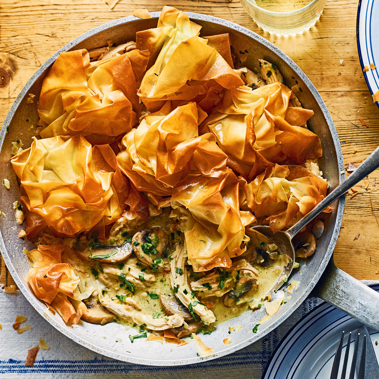 Speedy Chicken, Tarragon and Mushroom Pie 