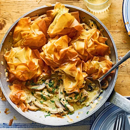 Speedy Chicken, Tarragon and Mushroom Pie