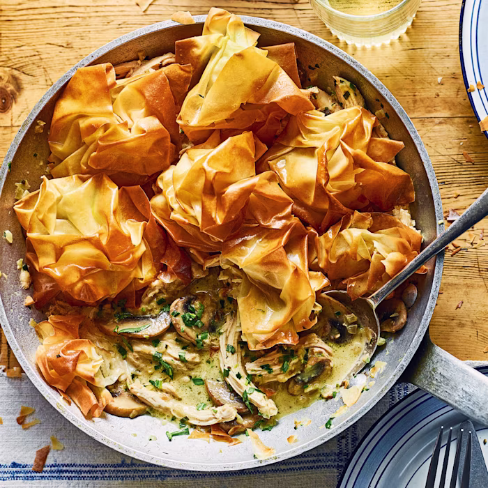 Speedy Chicken, Tarragon and Mushroom Pie