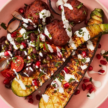 Sweet Potato Falafel and spiced veg bowl