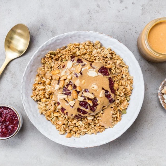 Deliciously Ella's Peanut Butter and Jelly Granola Bowl