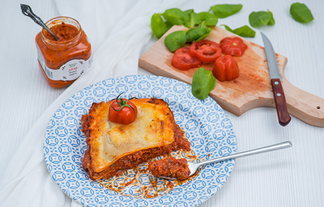 Lasagna Bolognese with Ajvar