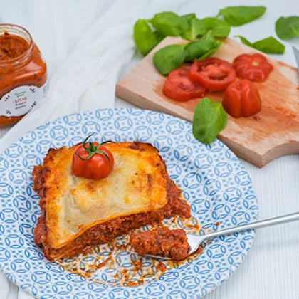 Lasagna Bolognese with Ajvar