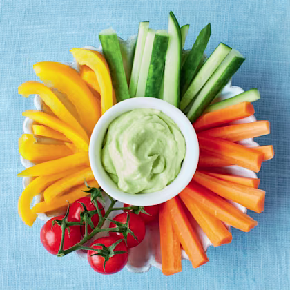 Avocado Yoghurt Dip with Crudites