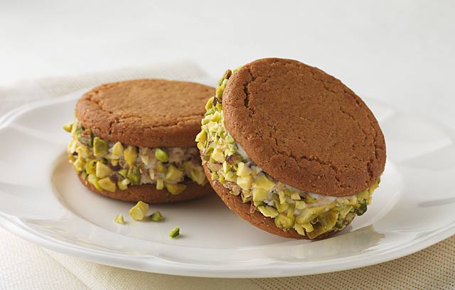 Coffee and Pistachio Sandwiches