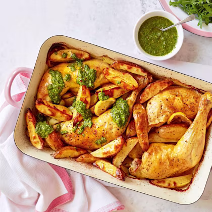 Lemon Roast Chicken with Salsa Verde