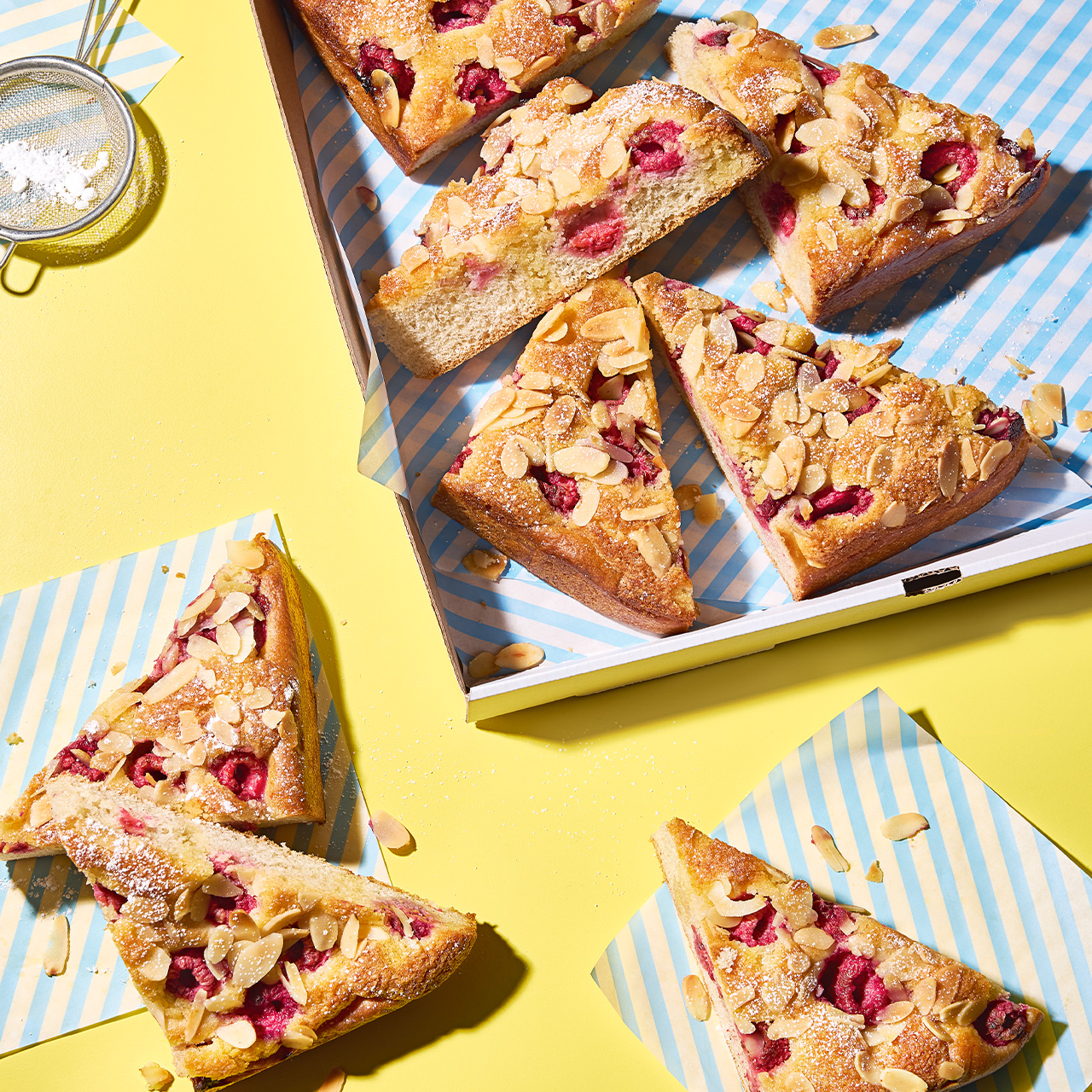 Raspberry Bakewell Focaccia